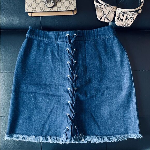 DENIM MINI SKIRT - Picture 2 of 6